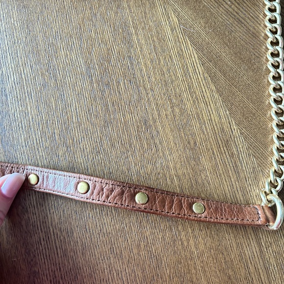 Rebecca Minkoff brown quilted leather crossbody purse bag gold hardware - Picture 14 of 16